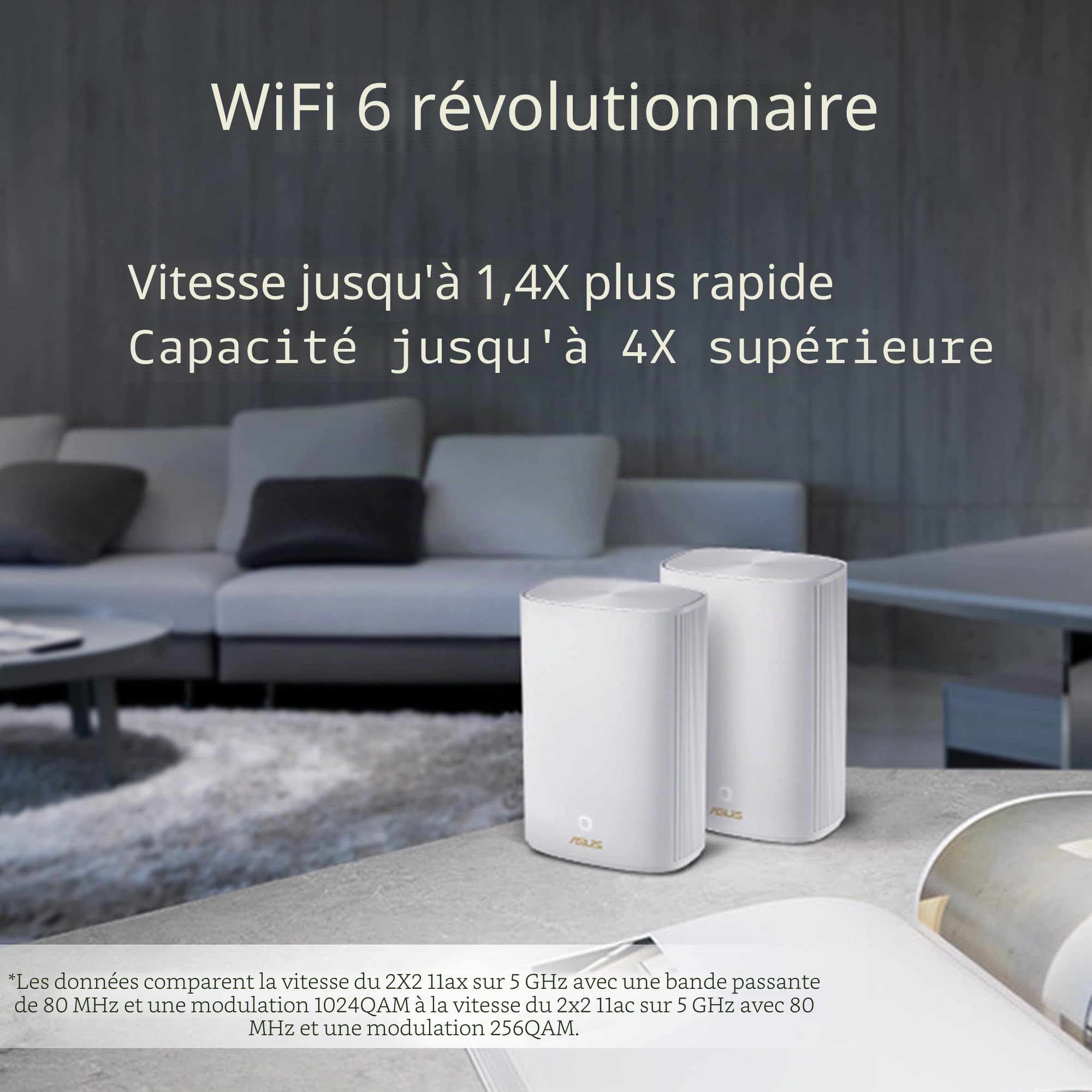 ASUS ZenWiFi XP4 Blanc - Pack de 2 - Système Wi-FI 6 AX CPL Hybride Mesh, Double-Bande, 1800 Mbit/s, 400m2, AiProtection avec TrendMicro à Vie 90IG05T0-BM9110