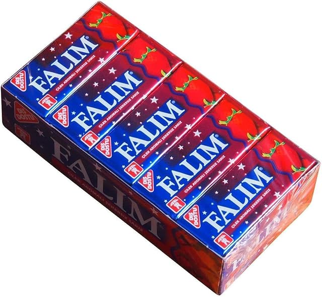 Falim Guma do żucia, o truskawkowym zapachu, bez cukru (20 x 5 sztuk/140 g)