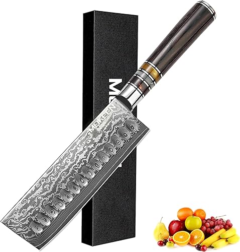 Miniatura 7 de MOKEEN Cuchillo de chef Damasco de 8 pulgadas, 67 capas VG-10 Super Steel Profesional, cuchillos de cocina ultra afilados con mango G10, triple