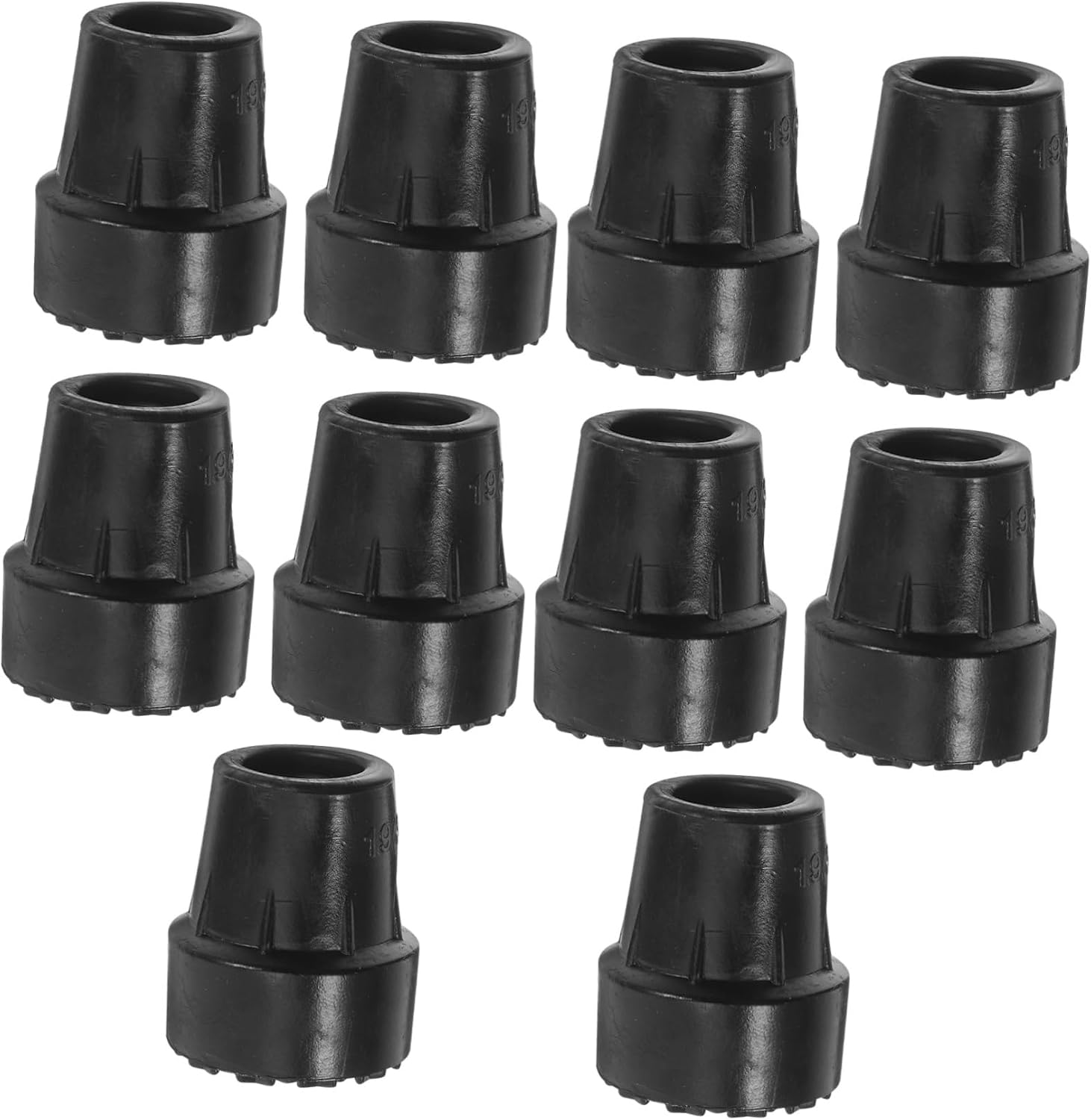 Cabilock 10Pcs Non Slip Rubber Cane Tips Replacement Tips for Walking Sticks Crutches and Walkers Enhanced Grip Stability for Seniors and Mobility Aid Users Black