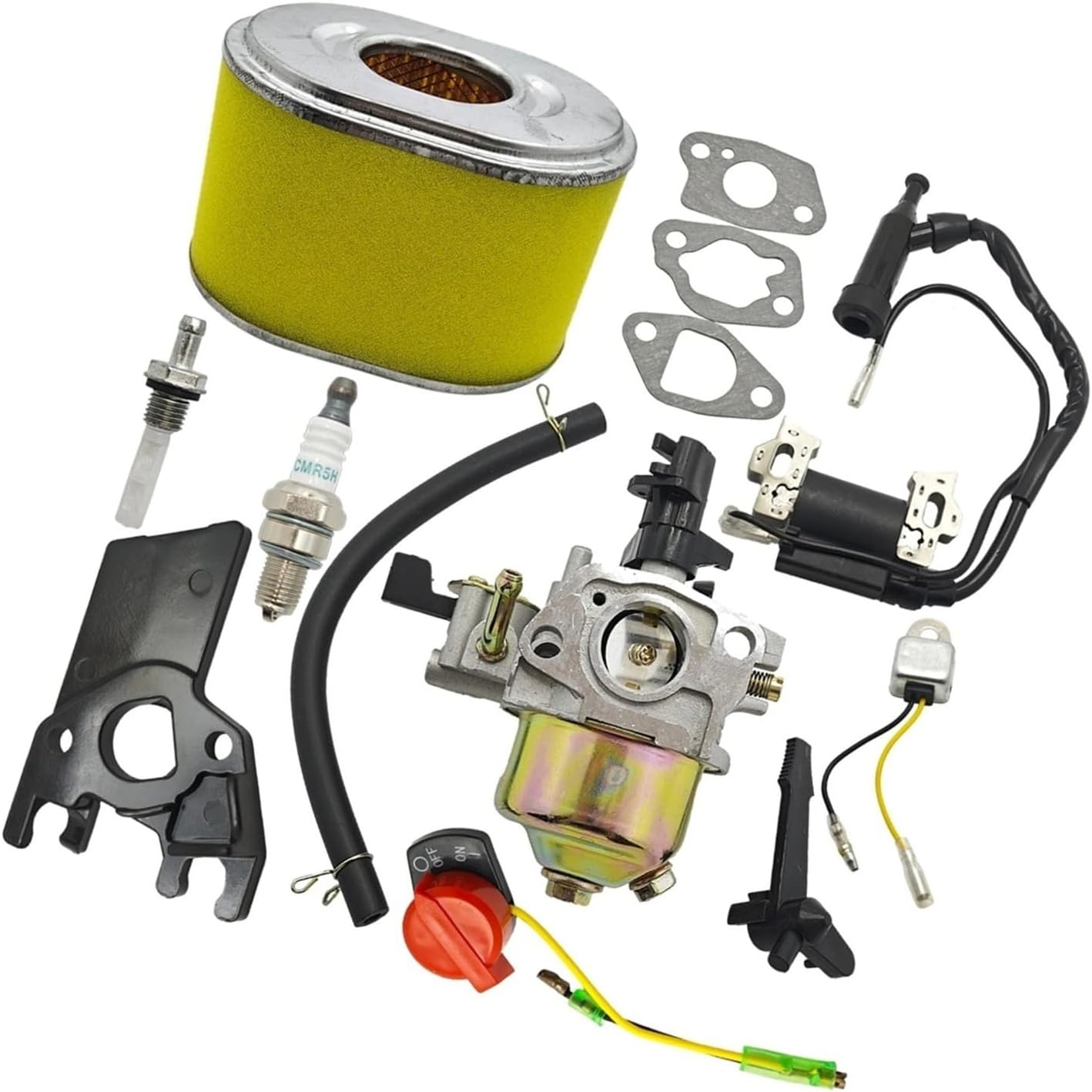 Carburetor Ignition Coil Spark Plug Air Filter Kit Fit For GX160 GX200 5.5HP