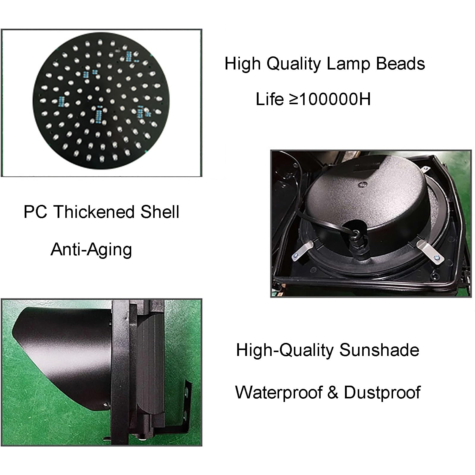 100 mm / 4in Ampel, industrielles LED-Signal, rot/grün, Stop-and-Go-Gehäuse, wasserdicht, IP65, LED-Spinnennetz-Linse, Warnleuchte (Größe: 24 V)