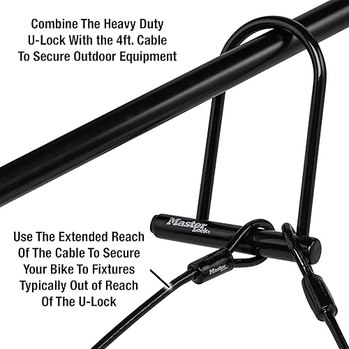 Miniatura 2 de Master Lock Cerradura en U de 7.25" con cable de extremo en bucle