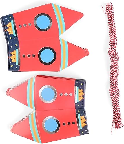 Miniatura 3 de BLUE PANDA Cajas de recuerdo de fiesta, espacio exterior, cohete de lámina plateada, paquete de 24 cajas de regalo espaciales a lunares, tema de