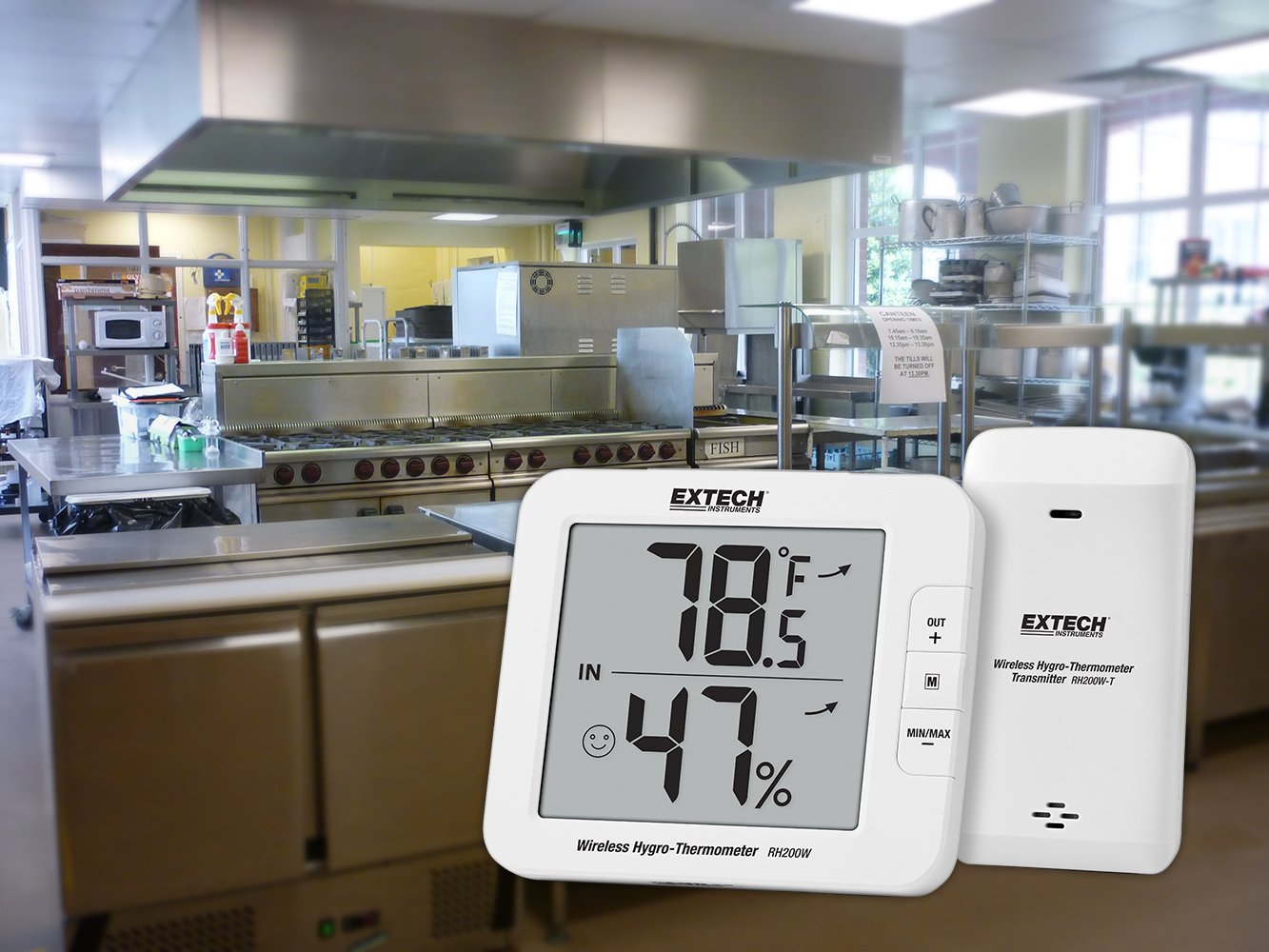 Extech RH200W Drahtloses Hygro-Thermometer für den Innen- und Außenbereich