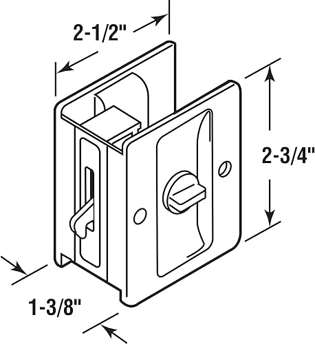 Miniatura 2 de Prime-Line 161495 - Cerradura de privacidad de latón pulido con cerradura de puerta de bolsillo para tirador (paquete individual)