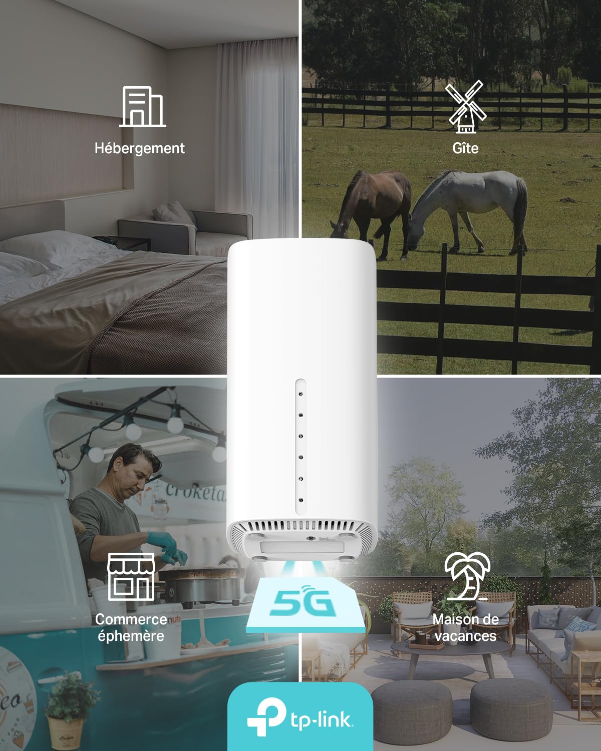 TP-Link Routeur 5G Archer NX505 Wi-FI 6 AX3000Mbps Bi Bande, Jusqu’à 4,67 GB/s, 1 Port WAN/LAN, Jusqu’à 64 Appareils, EasyMesh, libertez-Vous de la Box opérateur avec Tous Les NanoSIM