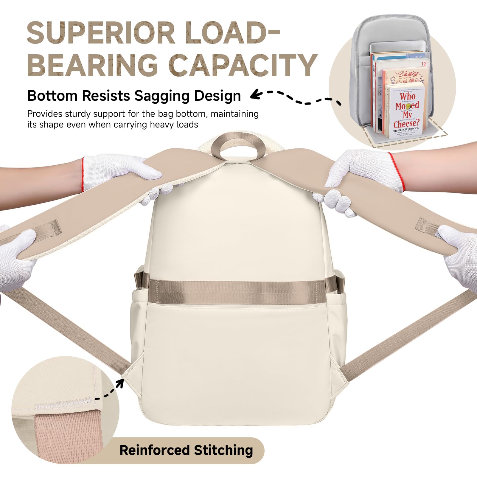 Tanou Sac à Dos pour Fille, Grande Capacité Cartable Adolescent en Polyester Imperméable, Sacs Scolaires Filles Tendance avec Pendentif Étoile pour École Primaire et College
