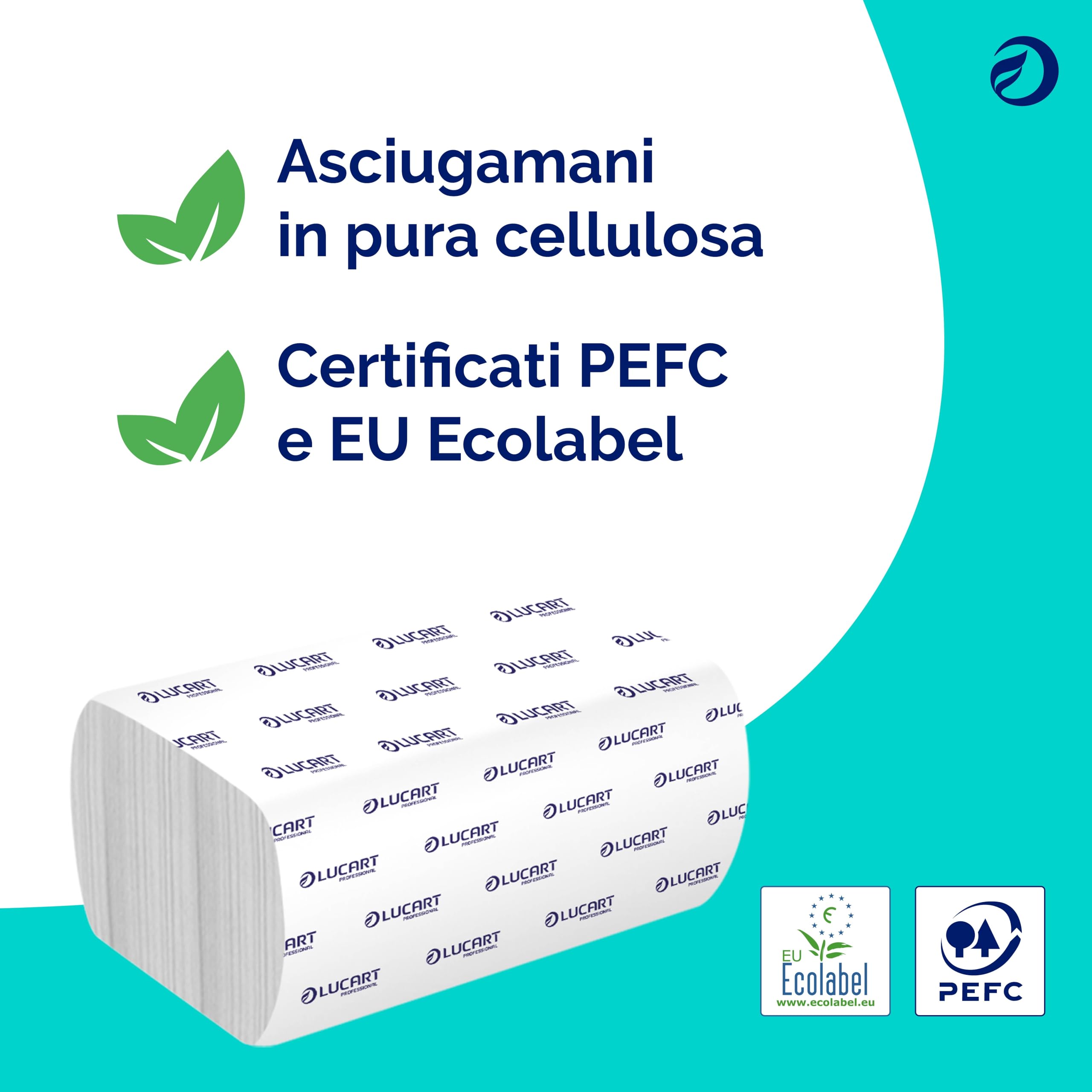Lucart Professional, AquaStream V2, Asciugamani Piegati a V ad alta dissolvenza, Ideale per Bagni Pubblici e Uffici, 170 pezzi per confezione, 21x21 cm, 20 confezioni