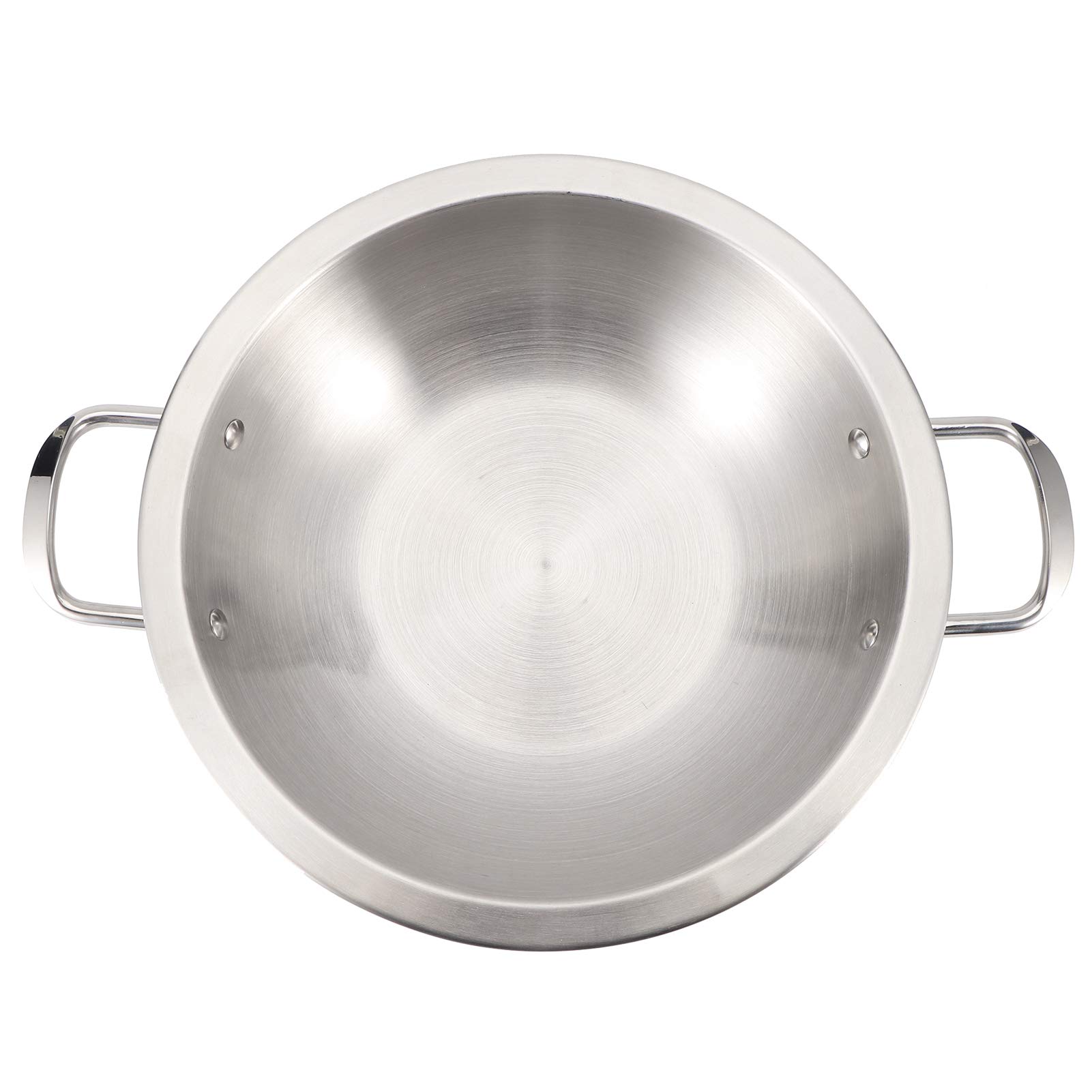Food Grade Stainless Steel Cooking Pan, Hot Pot Cooker with Two Helper Handles, Cooking Saucepans Without Cover for Induction Cooktop Gas Stove Ceramic Cookers