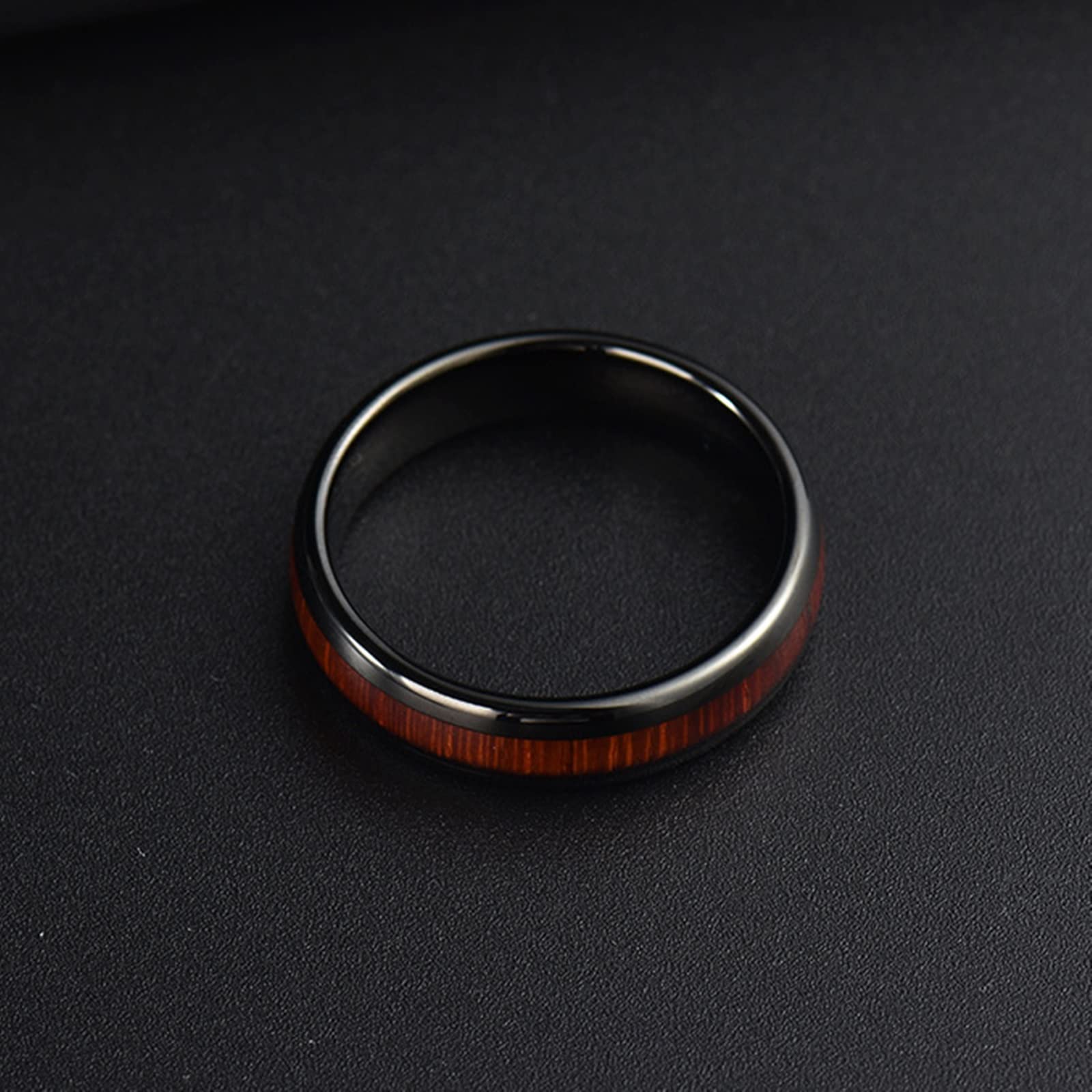 Anelli Uomo Tungsten Anelli Intarsiato con Venatura del Legno FEDI Nuziali Comfort Fit Anello Uomo Fedina Personalizzabile 8MM Anello Fidanzamento Nero Marrone Misura 12-31
