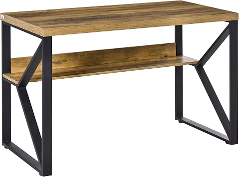 HOMCOM Computer Desk Writing Desk 120 x 60 x 76cm Black Brown Wood Effect