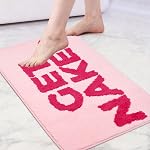 Get Naked Bath Mat Black Bath Rugs, Non Slip Absorbent Washable Microfiber Black Bath Mats for Bathroom Floor and Shower, 17" x 24"
