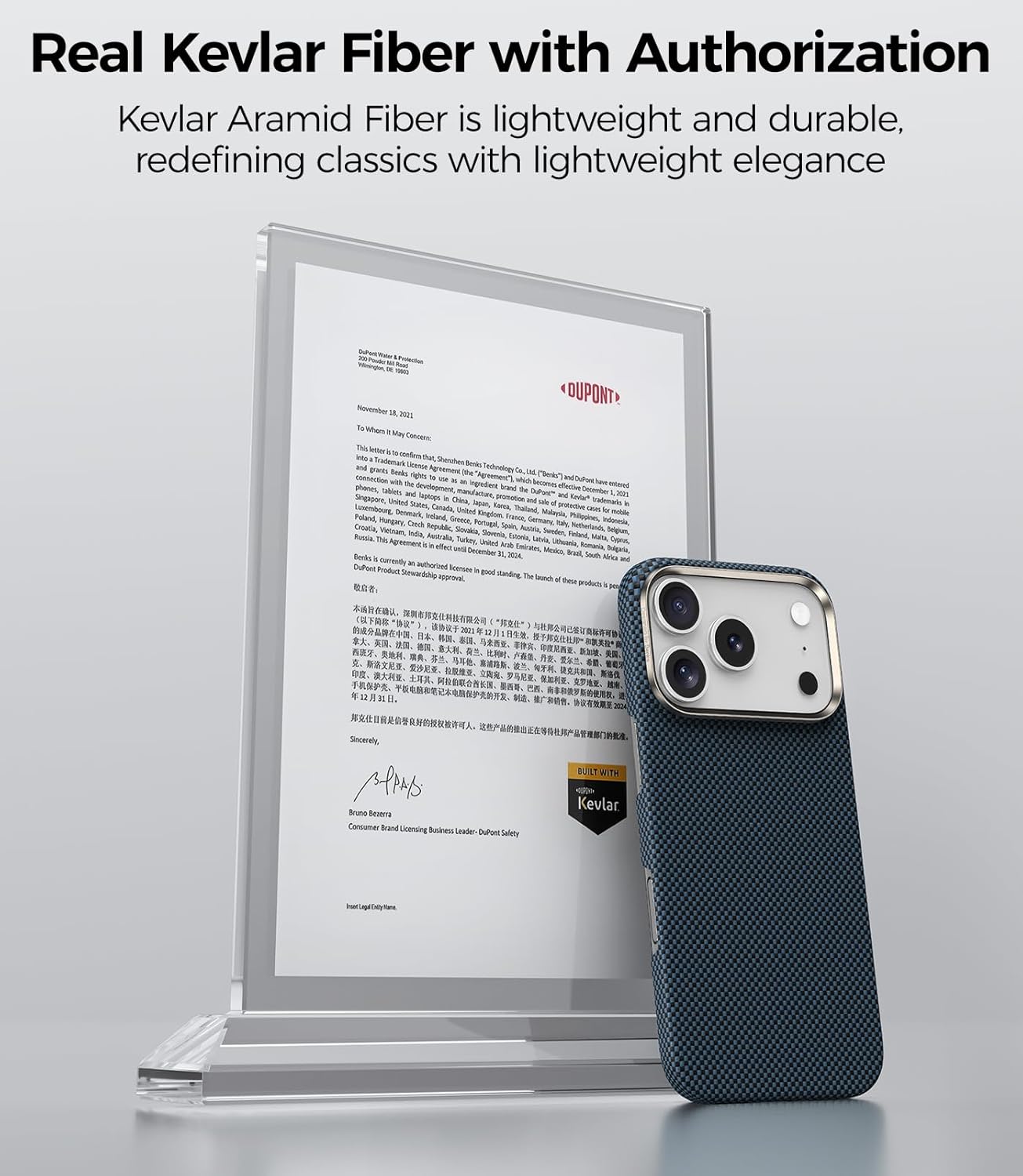 BENKS for iPhone 17 Pro Max Case, Compatible with Magsafe, ArmorTint ArmorAir Ultra Slim & Lightweight Minimalist Case Built with Dupont Kevlar 1000D Aramid Fiber, SatrLight Blue