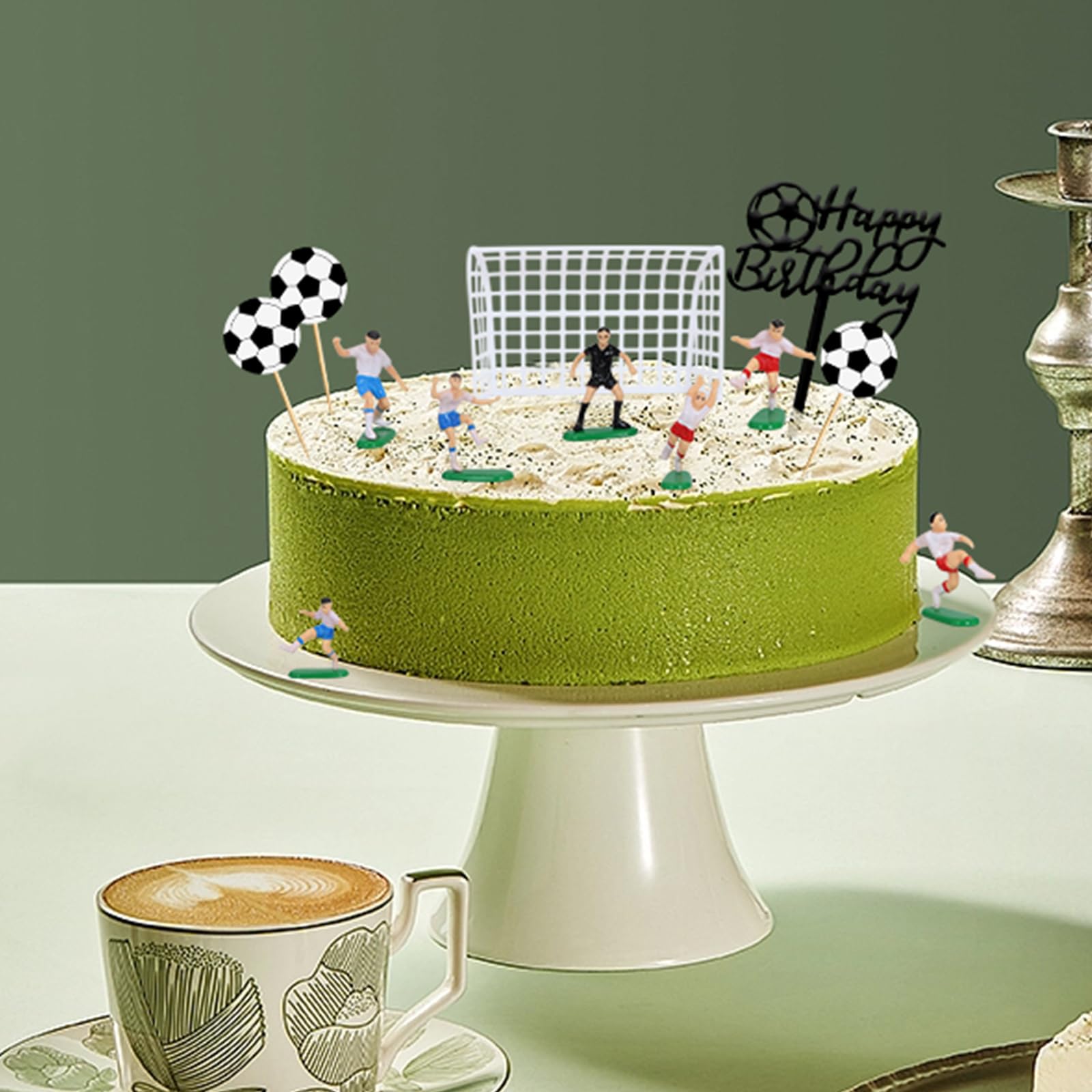 Bcautay 34pcs Football Cake Topper, Soccer Cake Topper Football Cake Decorations for Boys Men Father's Day and Football Theme Party - Image 3