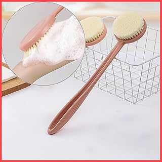 Bath Brush Back Scrubber 1Pc - Pink | Long Handle Bathing Brush with Soft Bristles | Comfortable Body Cleaning Brush for Shower Spa | Daily Bath Accessory for Men & Women