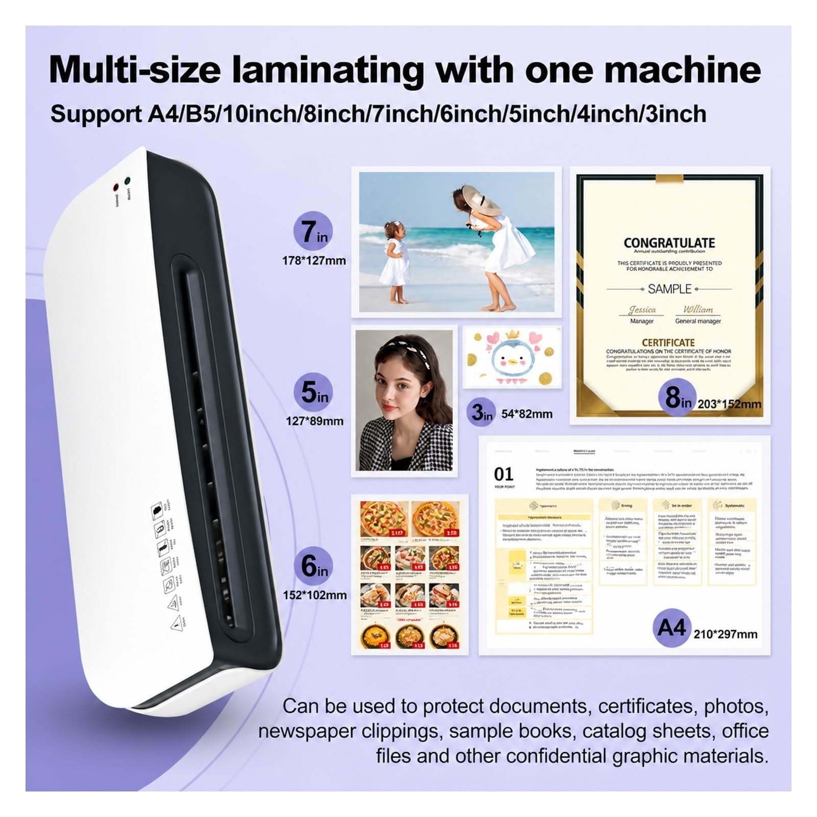 Laminiergerät, Desktop-Laminiermaschinen-Set A4 für Zuhause,Büro