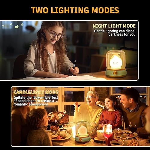 Miniatura 3 de Luz nocturna de fogata fantasma, pequeña lámpara de escritorio bonita, lámpara de mesa de noche inalámbrica regulable, 2 modos de batería