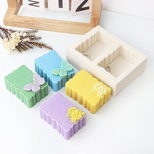 Miniatura 9 de Playing Mold 2 moldes cuadrados de silicona para jabón hecho a mano, pasteles, fondant, chocolate, arcilla de yeso, adornos, fabricación de velas