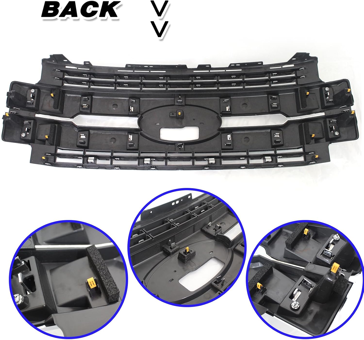 Front Grille Assembly Compatible With 2017 2018 2019 Ford F-250 F-350 F-450 Super Duty pickup, Chrome Shell and Insert HC3Z8200CC