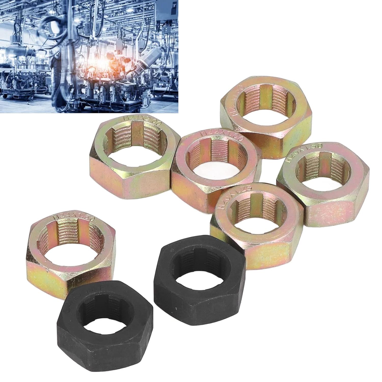 Axle Spindle Rethreading Tool Set with 8 Sizes for Car Thread Repair and Cleaning