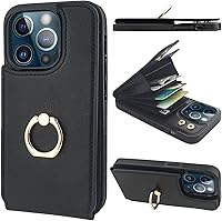Vista 1 de Folosu Funda compatible con iPhone 13 Pro con soporte para tarjetas, rotación de 360°, soporte de anillo de dedo con función atril, protección RFID
