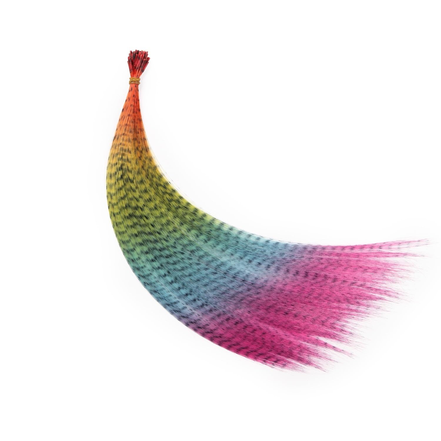 Plumes Cheveux Extensions de cheveux synthétiques en plumes colorées arc-en-ciel, postiches longues et lisses for filles(YMF-TZ-JB-50pcs)
