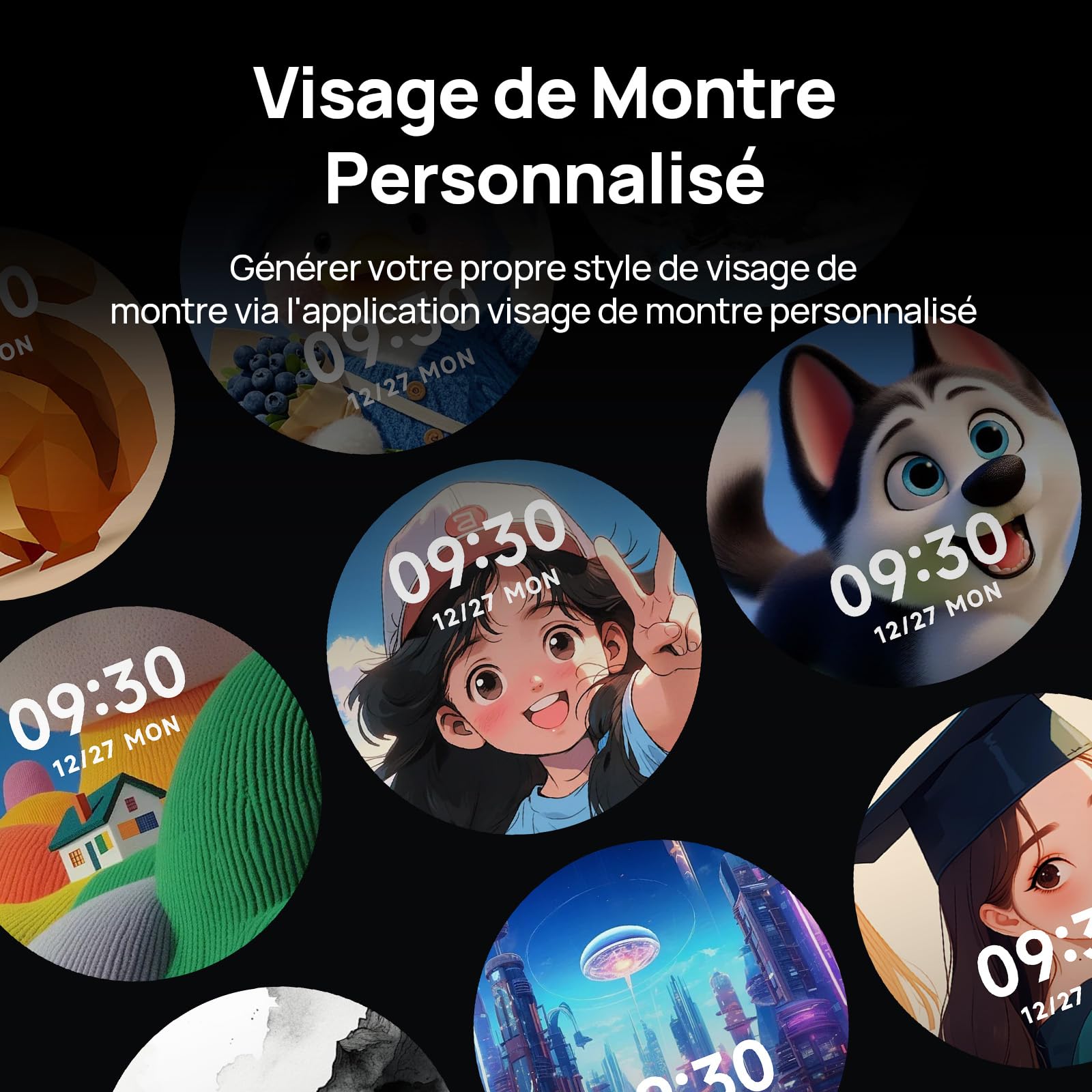 Mibro GT Montre Connectée Homme Femme, Assistant Intélligent, 5ATM Étanche | 1,43" AMOLED, 8J Autonomie,GPS Intégré, 100+ Modes Sportifs, Suivi Fréquence Cardiaque/Sommeil/SpO2, pour iOS Android(Noir)