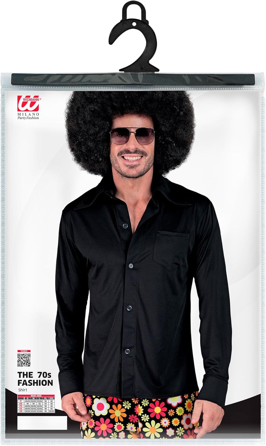 W WIDMANN MILANO Party Fashion - Men's 70s Shirt, Disco Fever Party Costume, Fancy Dress Costume