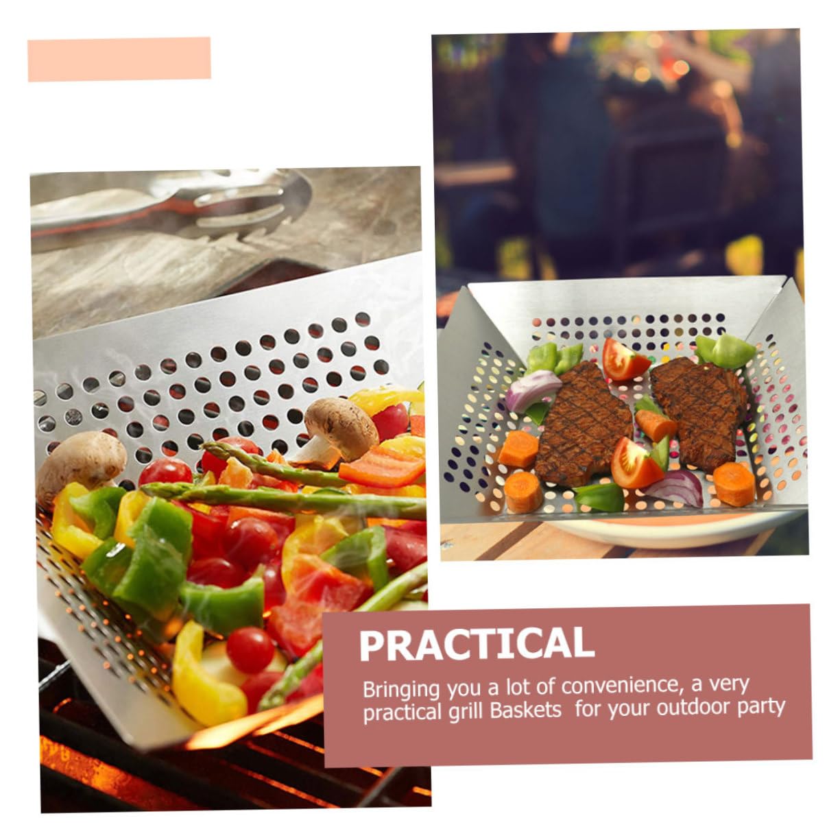 Sosoport 2pezzi Inossidabile Per Barbecue Multifunzionali Per Verdure e Carne Per - e Grigliate All