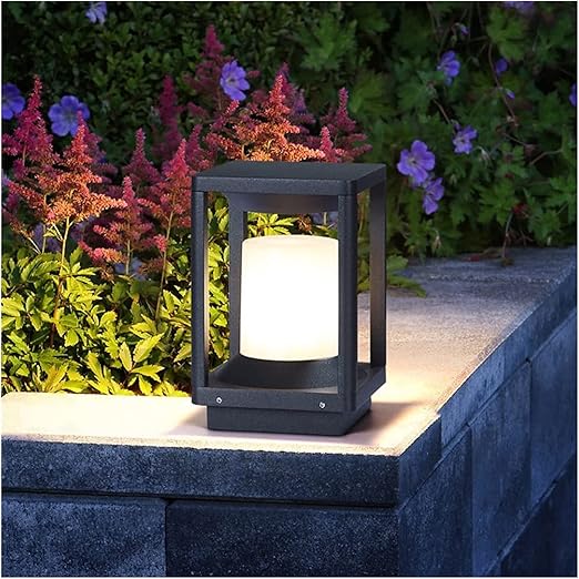 AAOTE Solar Post Lights Tuinverlichting, Post Lamp For Yard, Moderne Outdoor Post Lichtpunt, IP54 Waterdichte Kolom Head Lamp, Lawn Garden Post Lantaarn, 40 Watt Mat Zwart Landschap Lamp photo 2