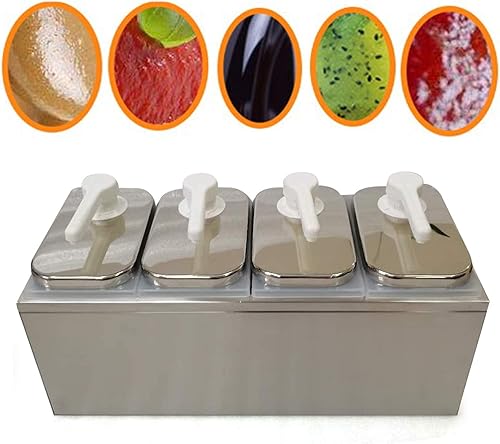 Miniatura 6 de kunghei Dispensador de salsas, estación de bomba de condimentos de acero inoxidable, para salsa de condimentos de mermelada de ensalada, dispensador