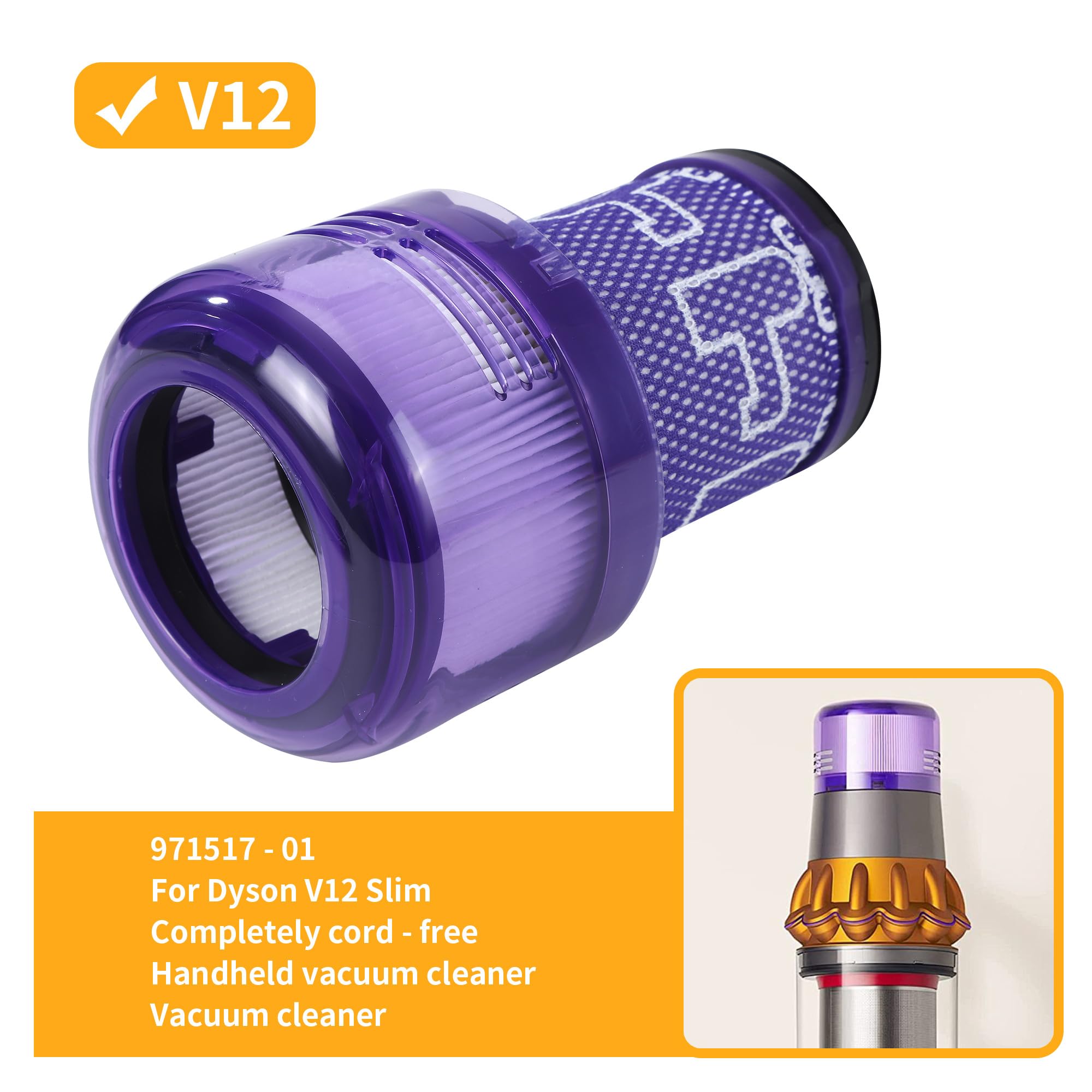 Lot de 3 filtres V12 pour aspirateur V12, pièces de rechange pour filtre