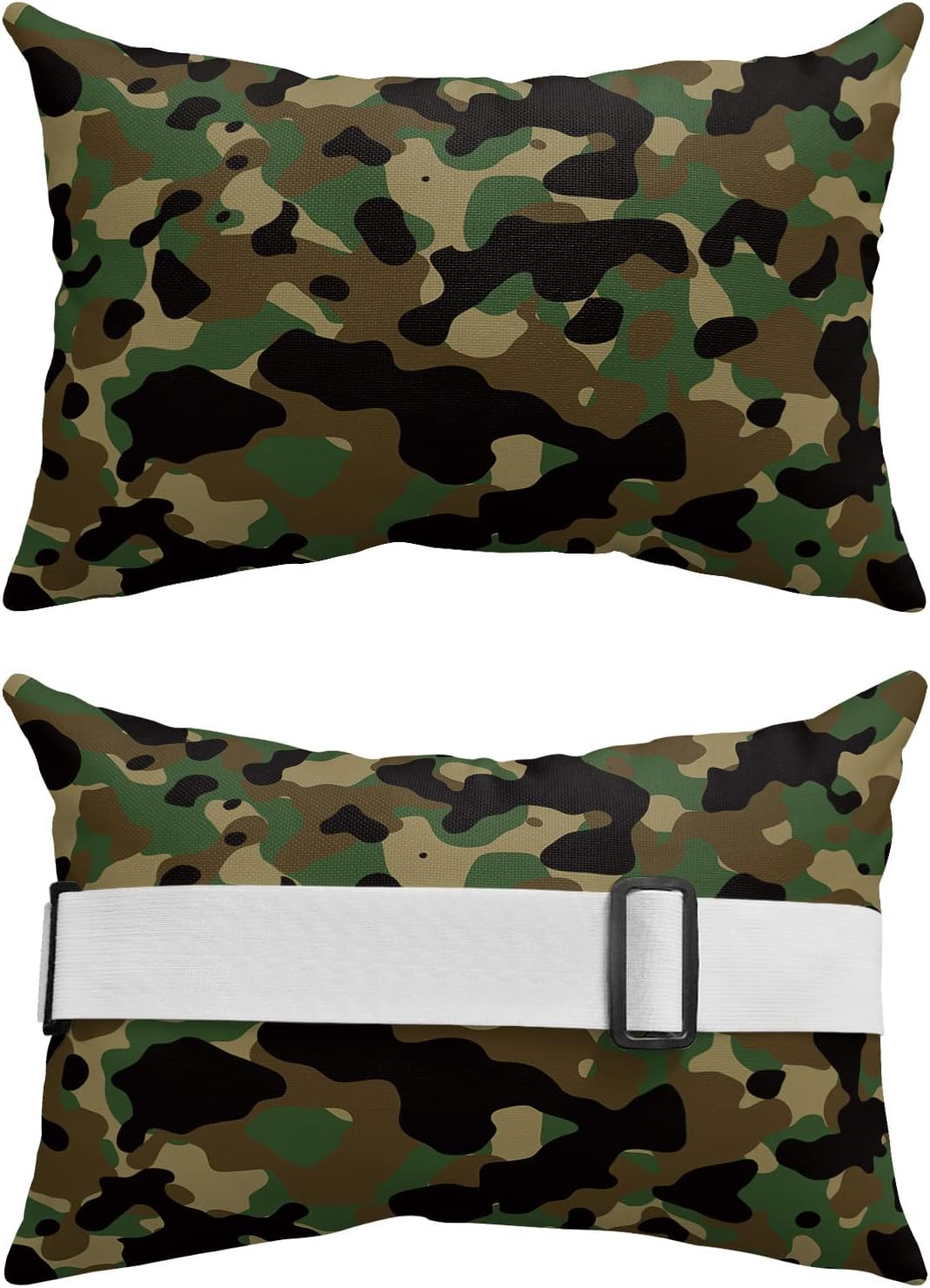 WARM TOUR Outdoor Throw Pillow Chaise Lounge Chair Head Pillow,Camo Green Khaki