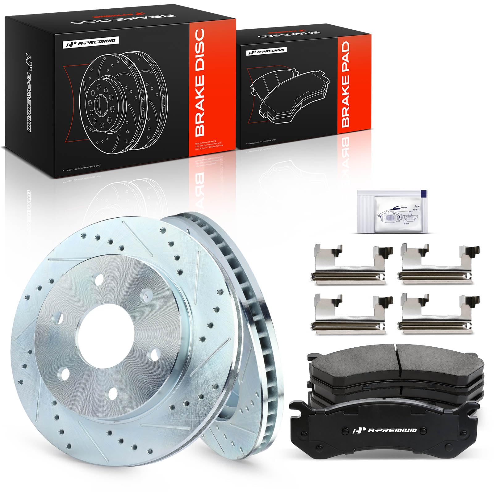 Photo 1 of A-Premium 12 inch (304.7mm) Front Brake Rotors & Ceramic Pads Kit, 6-Pack