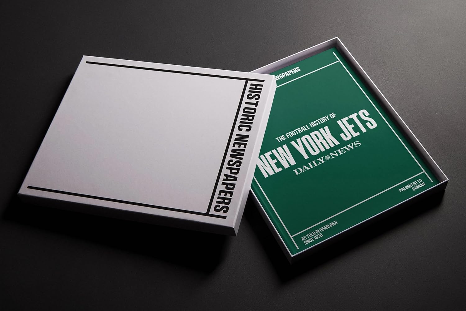 Signature gifts Personalized Football History Book - Sports Fan Gift - A Pro Football History Told Through Newspaper Archive Coverage - Add a Name Gold Foil Embossed for Free