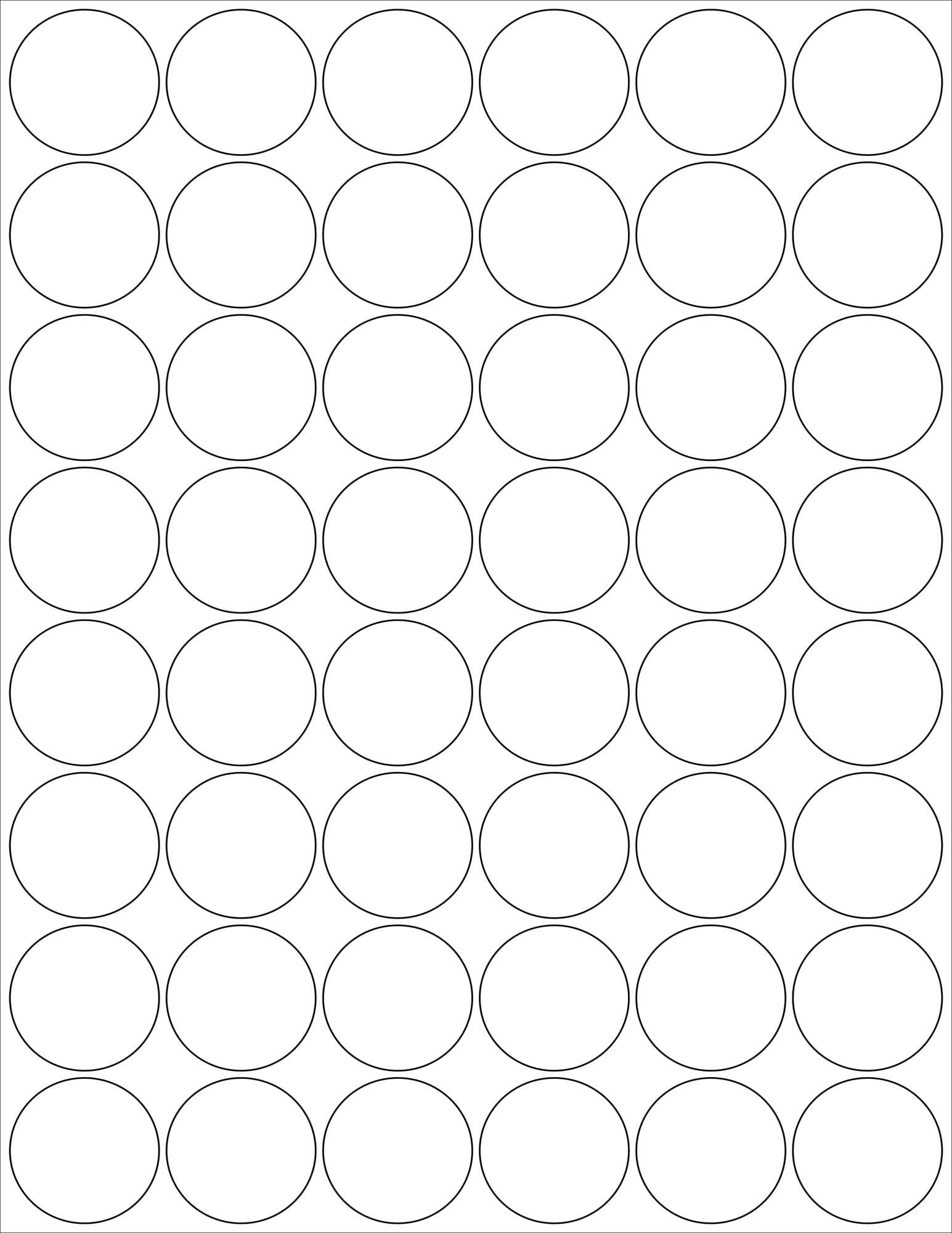 (6 Sheets) 288 1-1/4" INCH Round White Stickers for Inkjet & Laser Printers - 8-1/2"X11" Standard Sheets Labels