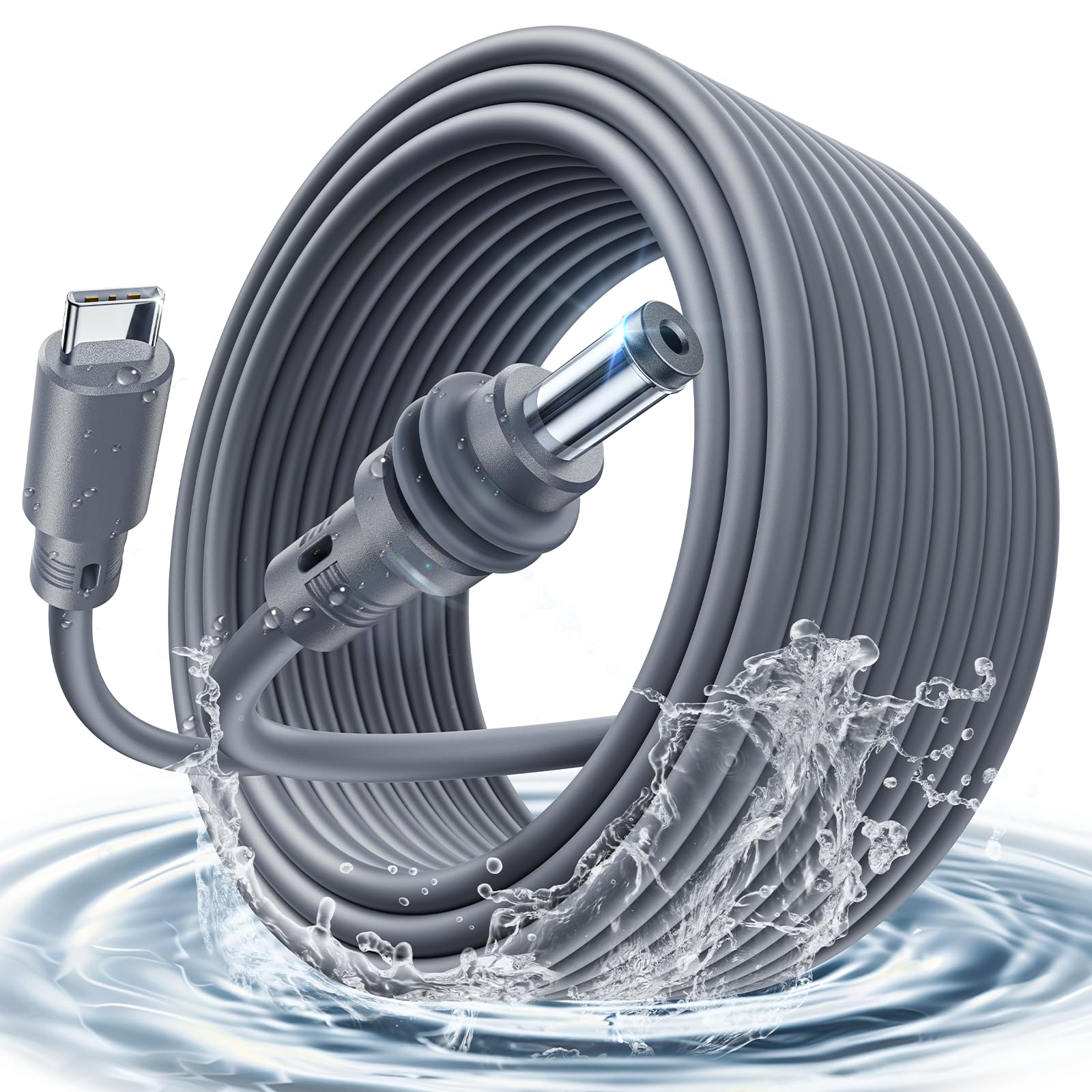 Starlink Mini kabel 5 m, PD100 W, Starlink, mini kabel zasilający USB C, do akcesoriów DC, wodoodporny, 18 AWG, do podróży na zewnątrz, pracy, ze źródłem PD 100 W + lub 20 V, trwały