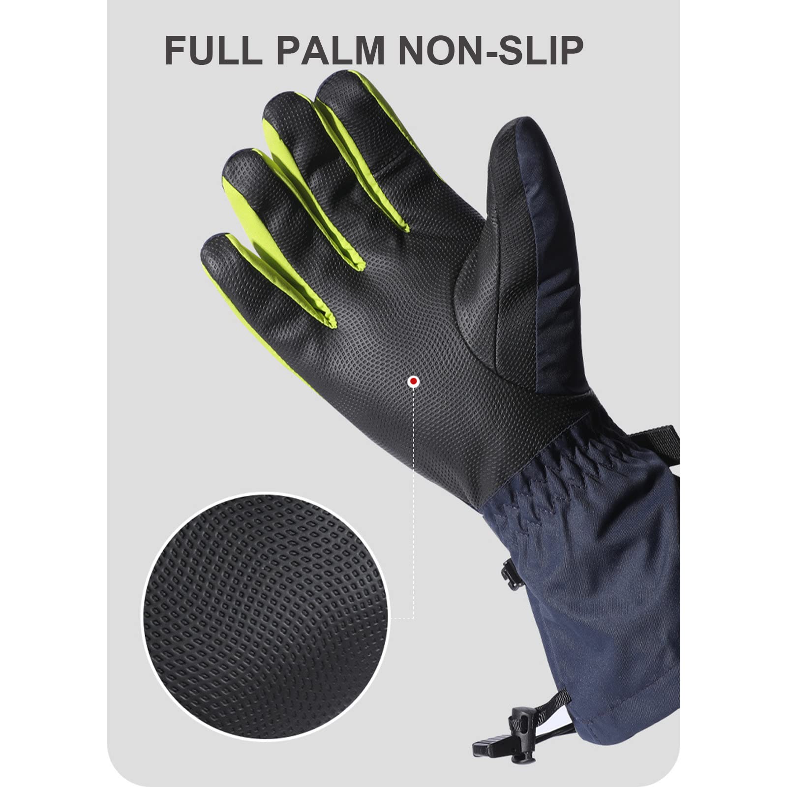 Gants de Ski d'hiver Écran Tactile Ski Snowboard Gants Hommes Femmes Imperméable Polaire Chaud Extérieur Coupe-Vent Neige Mitaines
