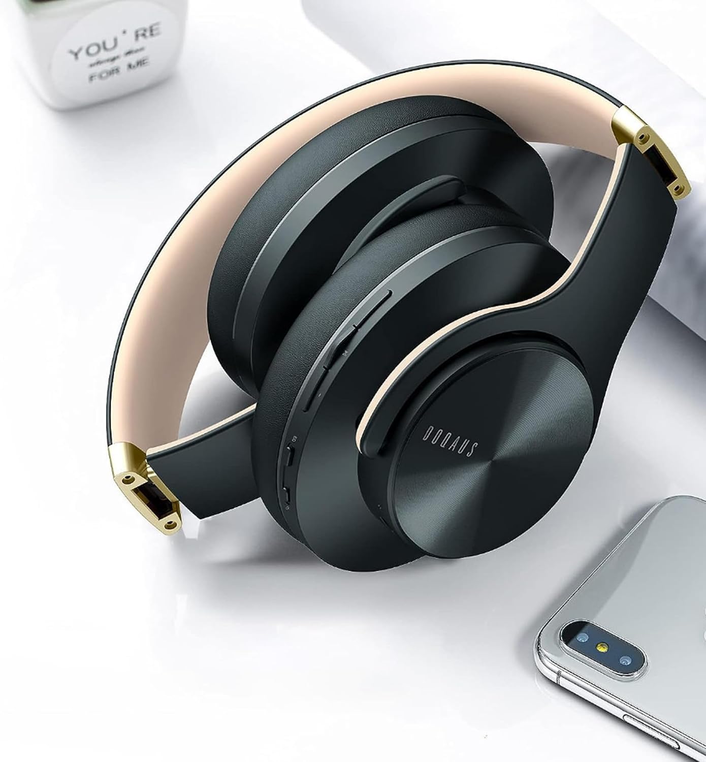 Life3 Ear Pads Replacement Care 1 Earpads Compatible with Doqaus Life 3/4/5 Care1 Wireless Headphones(Protein Leather and Memory Foam Ear Cushions)