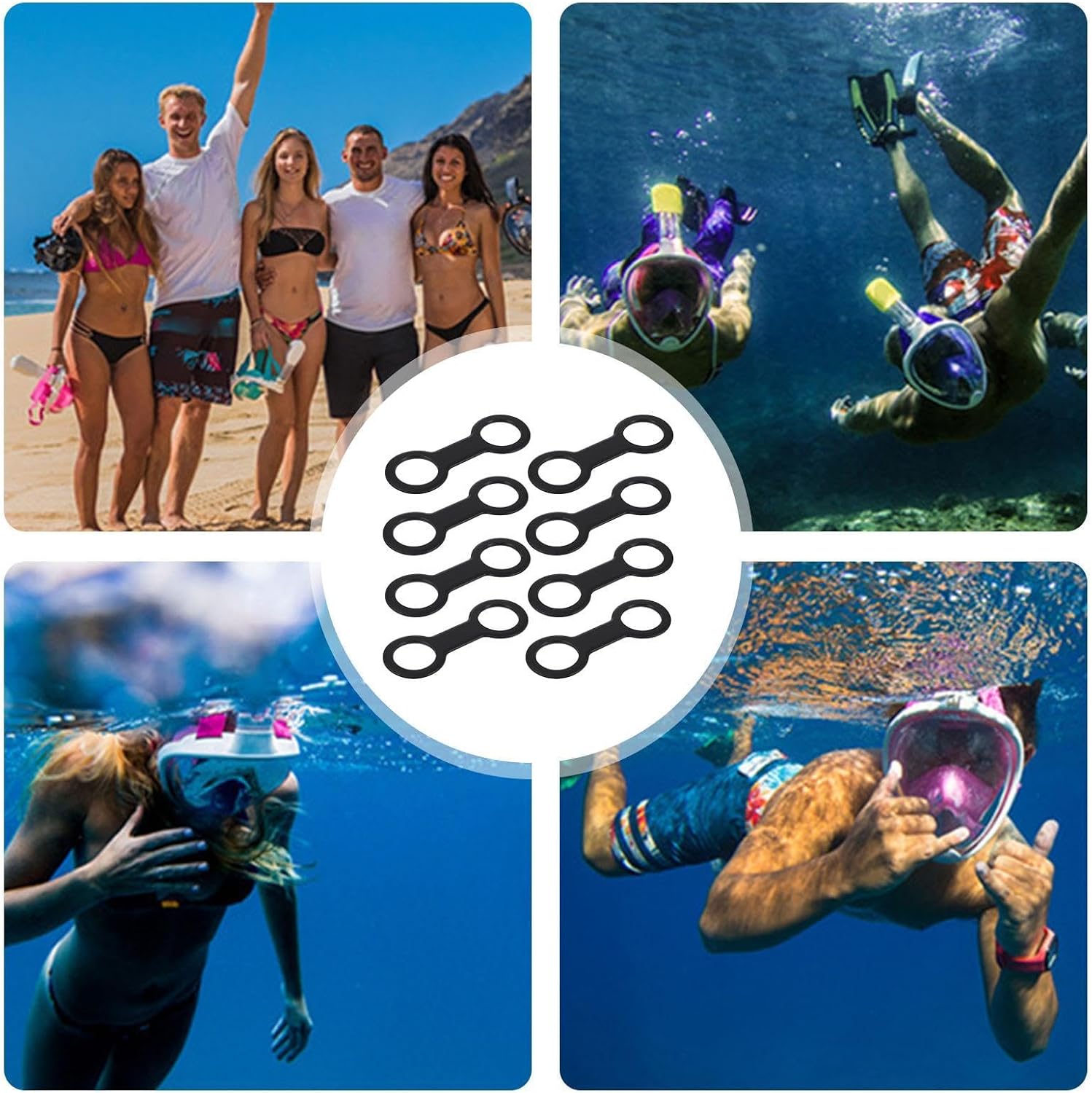 Snorkel Keeper Double-Ring Flexible Replacement | Snorkel Clip for Diving Masque for Snorkelers Swimming Enthusiasts Beach Vacationers Beach Activities