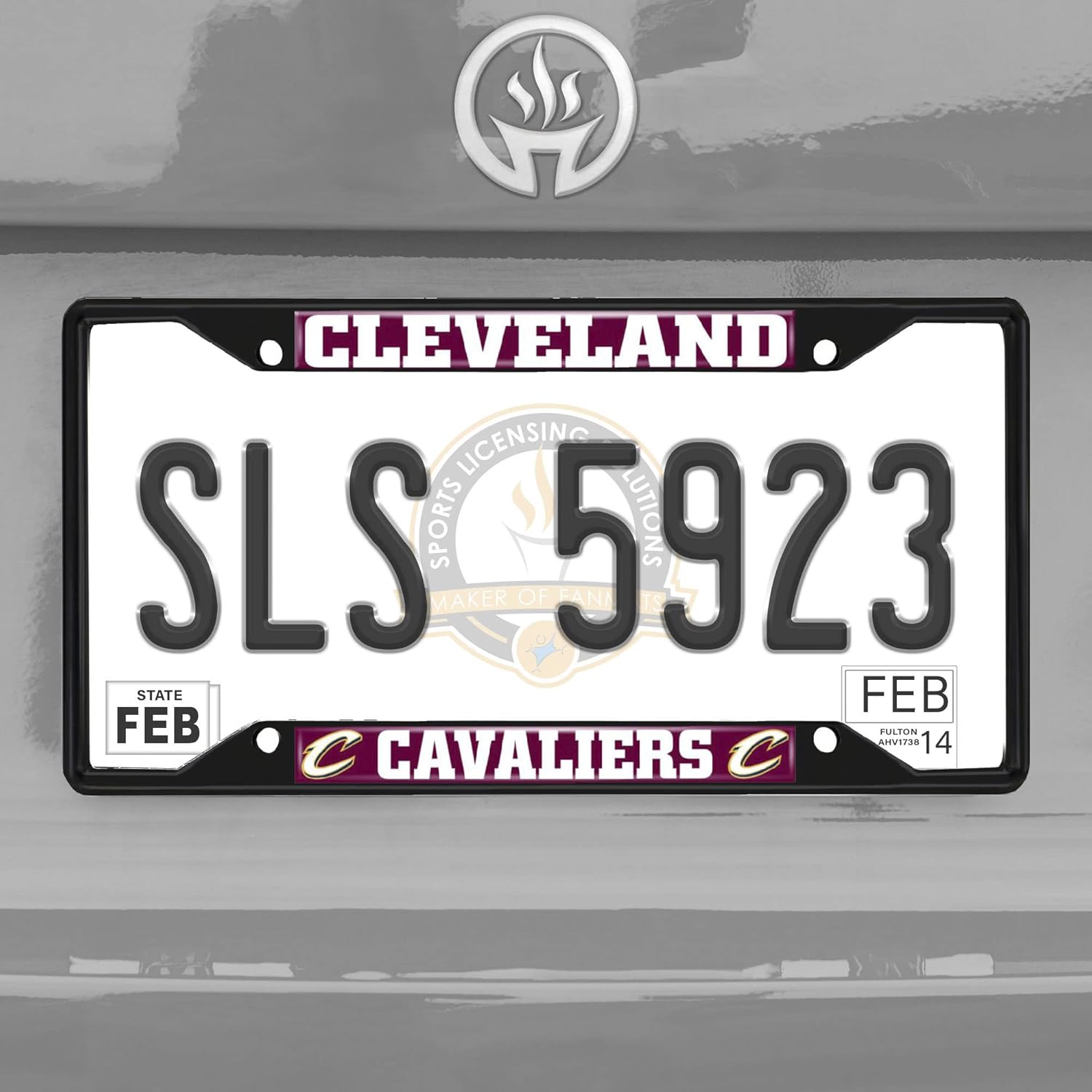 FANMATS 31328 Cleveland Cavaliers Metal License Plate Frame Black Finish
