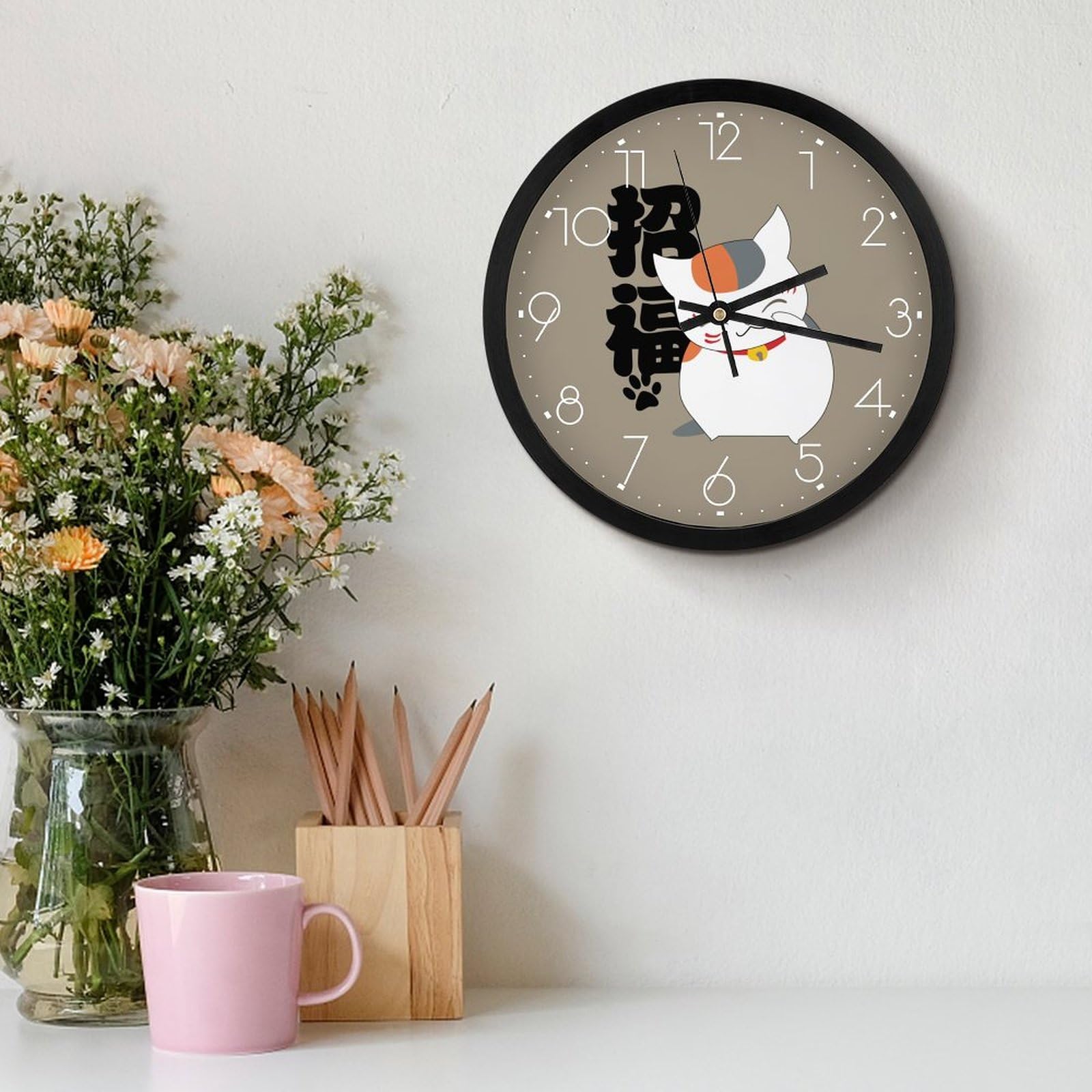 Amazon.co.jp: 掛け時計 夏目友人帳 ニャンコ先生 招福 アニメ 壁掛け