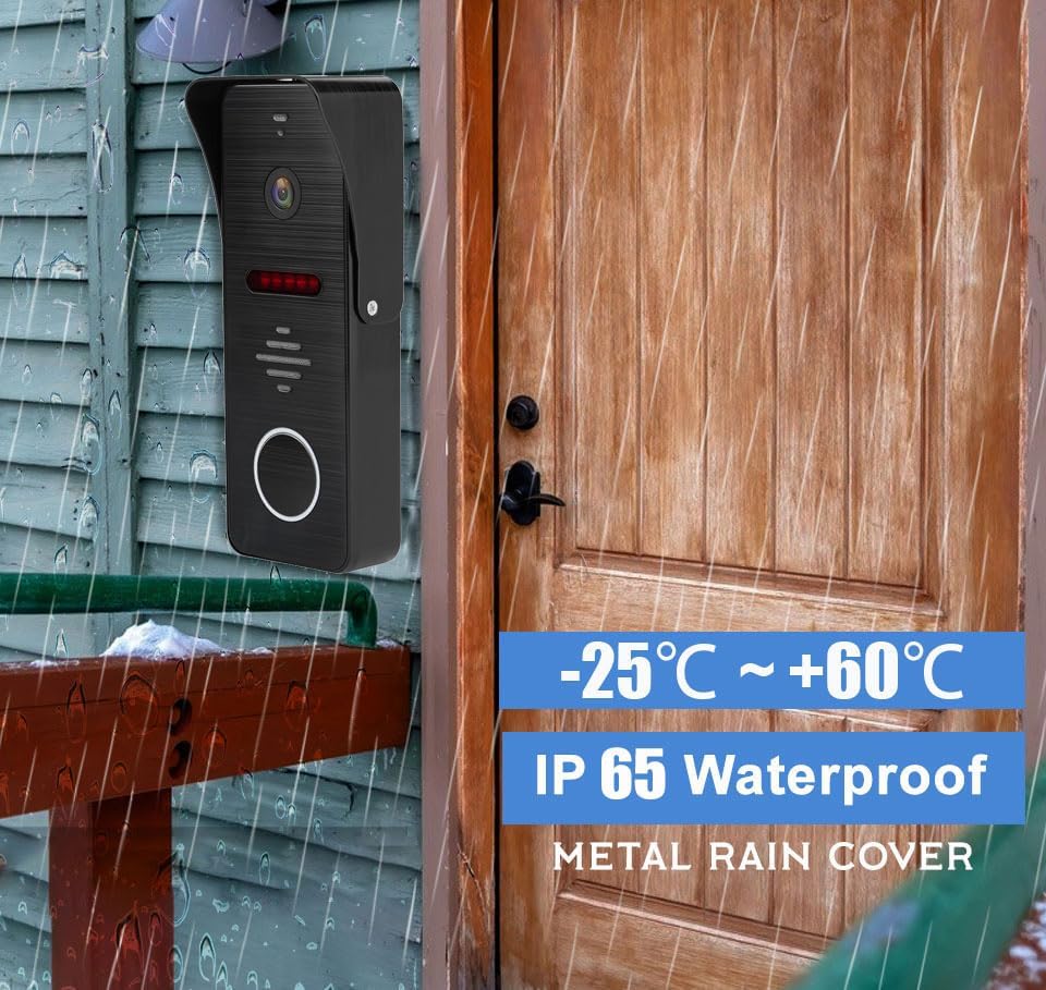 Miniatura 8 de TUYA - Timbre de video con cable y sistema de intercomunicación de apartamento con cámara HD 1080P, monitor táctil de 10 pulgadas, WiFi inteligente