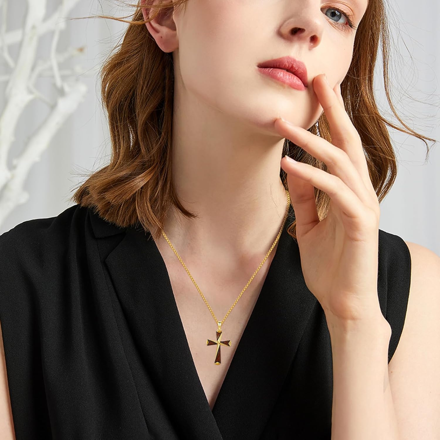 MEDWISE Wooden Cross Necklace Black/Silver/Gold for Men S925 Sterling Silver Real Natural Ebony Wood Cross Pendant Cross Necklaces Protection Jewelry for Men Women Wife Husband Friend Birthday Gifts - Image 7