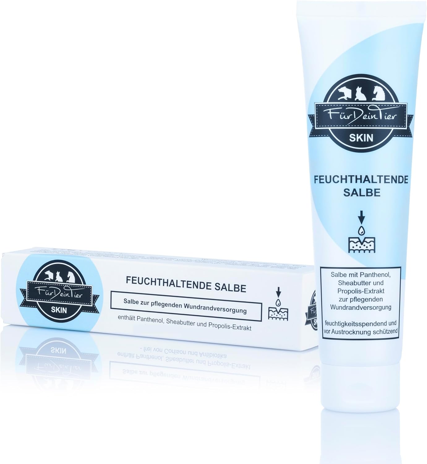 FürDeinTier Skin feuchthaltend | 100 ml Wundschutz- und Wundsalbe for Hunde, Katzen und Pferde geeignet | z Propolis-Extrakt, Sheabutter, Panthenol
