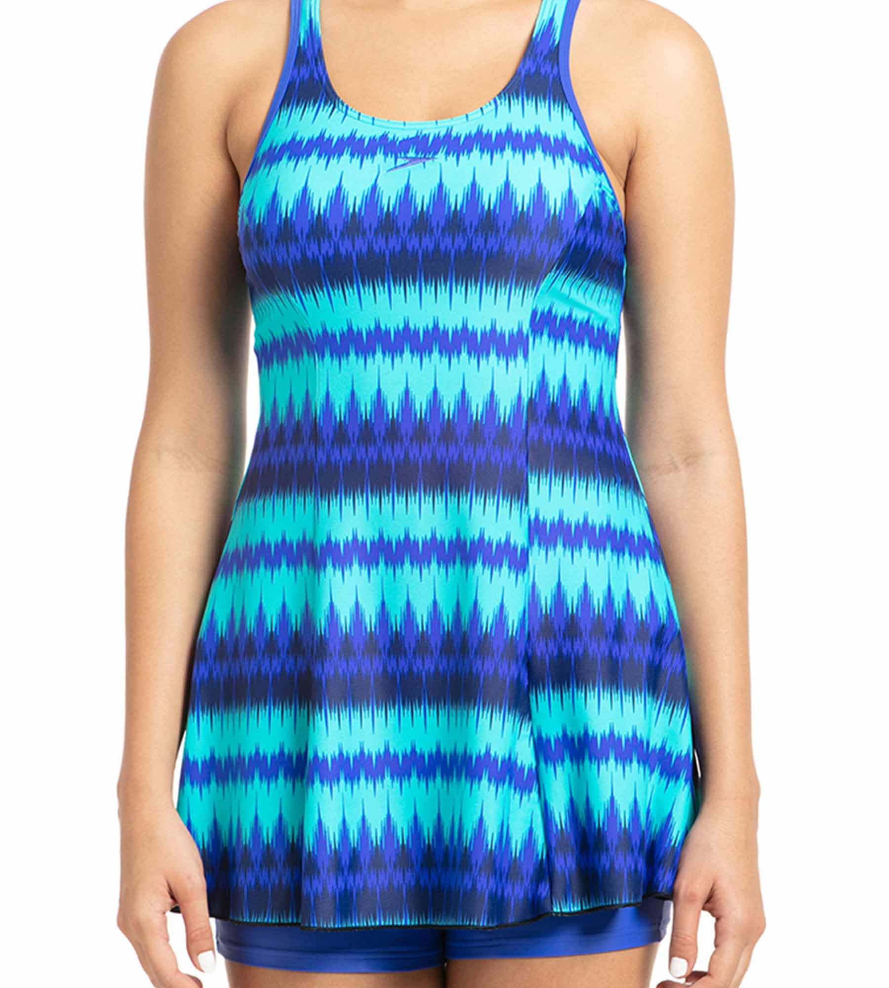 Speedo Women's Endurance 10 Racerback Swimdress with Boyleg - Deep Indigo & Deep Peri 4