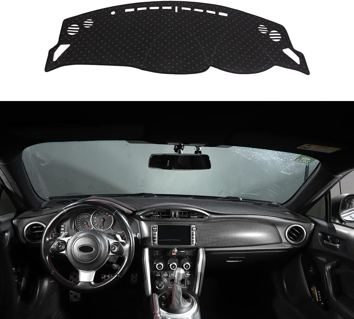 Black Dashboard Dash Board Cover Mat Carpet Compatible with Subaru BRZ 2013-2020 Dashboard Mat Pad (Left Hand Drive)