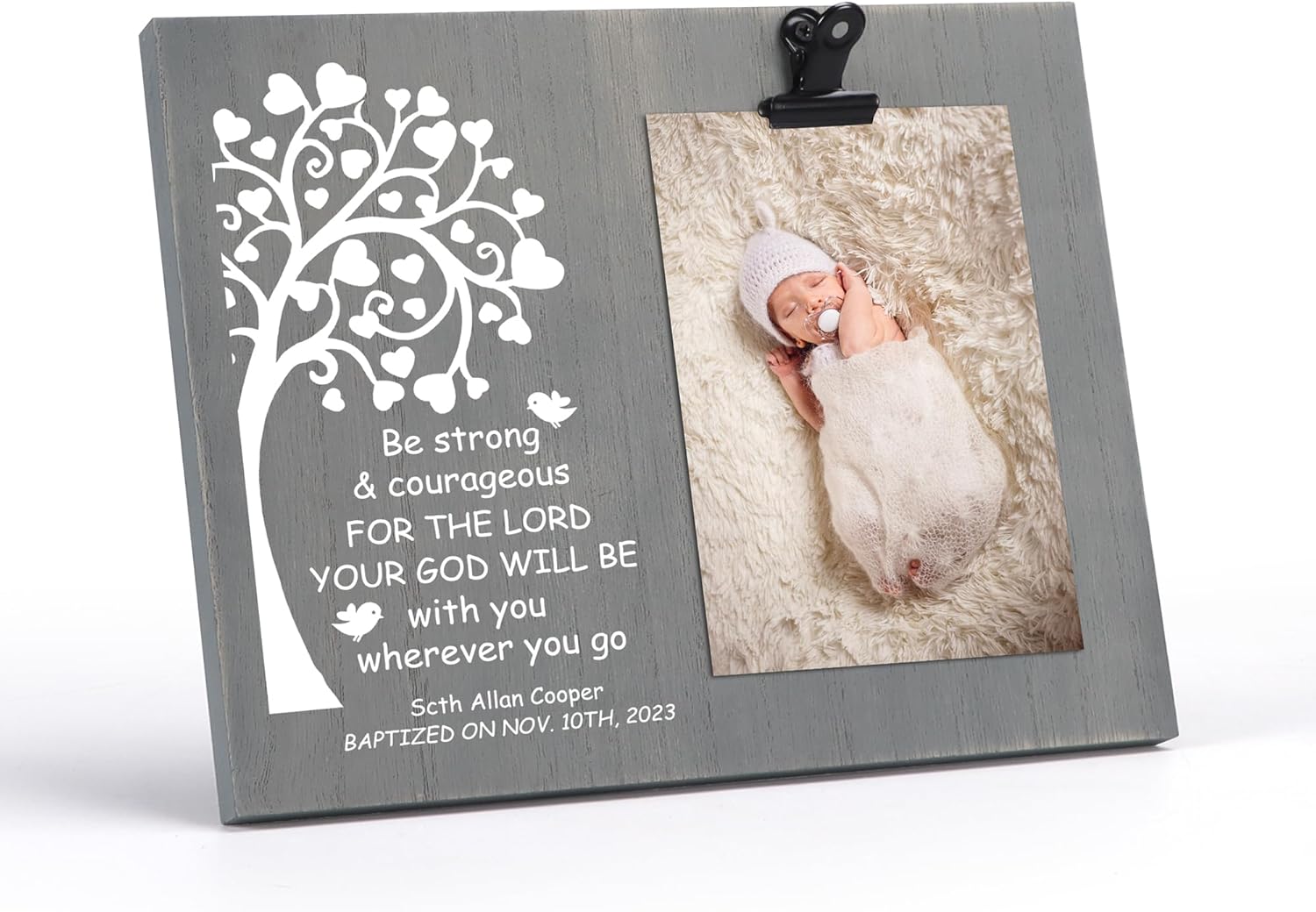 Iaisacl Personalized Baptism Picture Frame Gifts for Baby