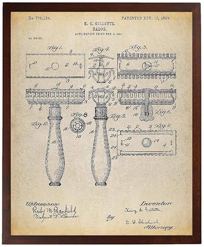 Impresión artística de patente vintage de seguridad sin marco, 8 x 10 pulgadas, rectangular, retro, arte de pared, unisex, decoración de sala de